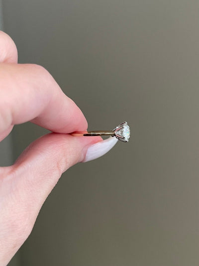 Round Solitaire Diamond Moissanite Engagement Ring