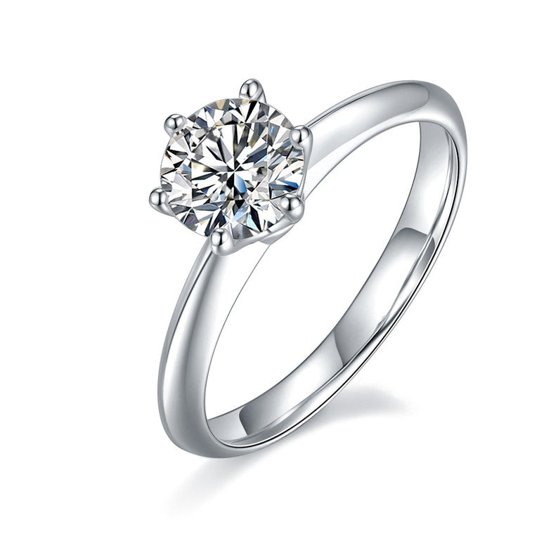 Round Solitaire Diamond Moissanite Engagement Ring