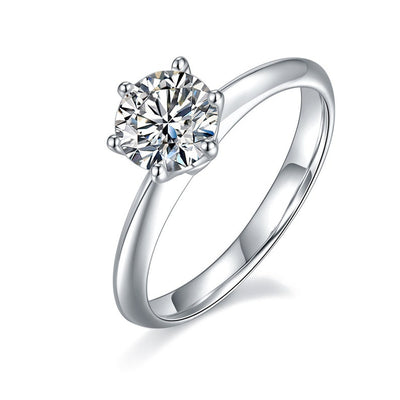 Round Solitaire Diamond Moissanite Engagement Ring