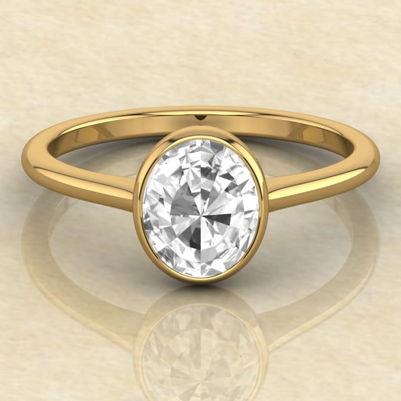 Round Brilliant Diamond Moissanite Engagement Ring