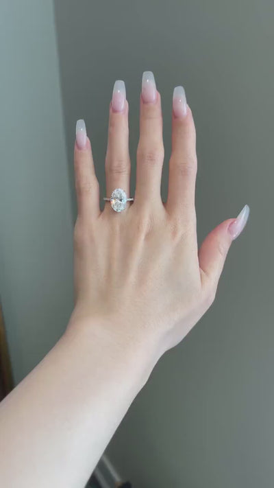 5.0CT Elongated Oval Diamond Moissanite Engagement Ring For Her