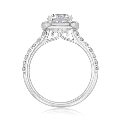 1.20CT Round Cut Unique Setting Moissanite Engagement Ring