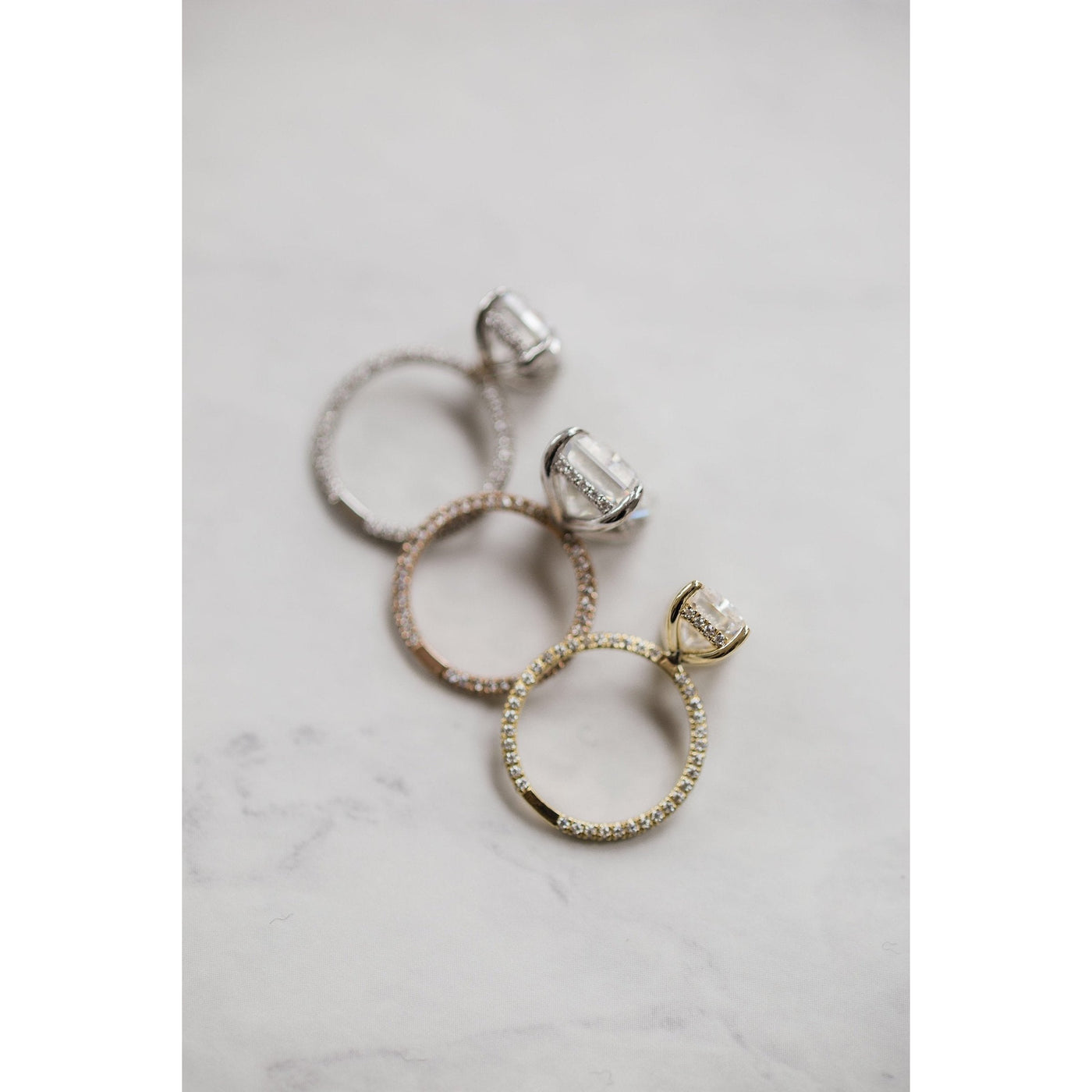 3.0CT Elongated Radiant Cut Hidden Halo Moissanite Diamond Engagement Ring For Women