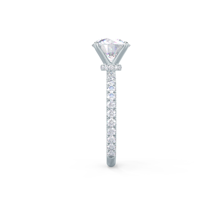 2.25CT Round Brilliant Cut Moissanite Collar Pave Diamond Engagement Ring