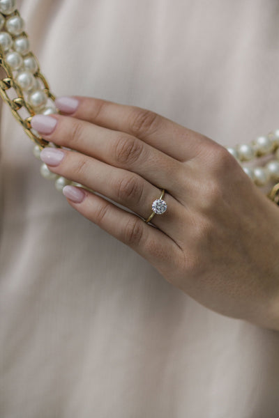 2.0CT Round Brilliant Cut Moissanite Solitaire Engagement Ring