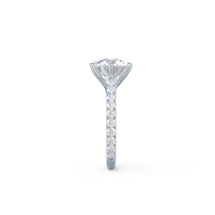 2.25CT Round Brilliant Cut Trellis Moissanite Pave Diamond Engagement Ring