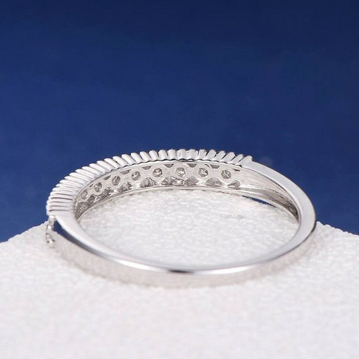 Round Brilliant Cut Channel Set Half Eternity Wedding Band
