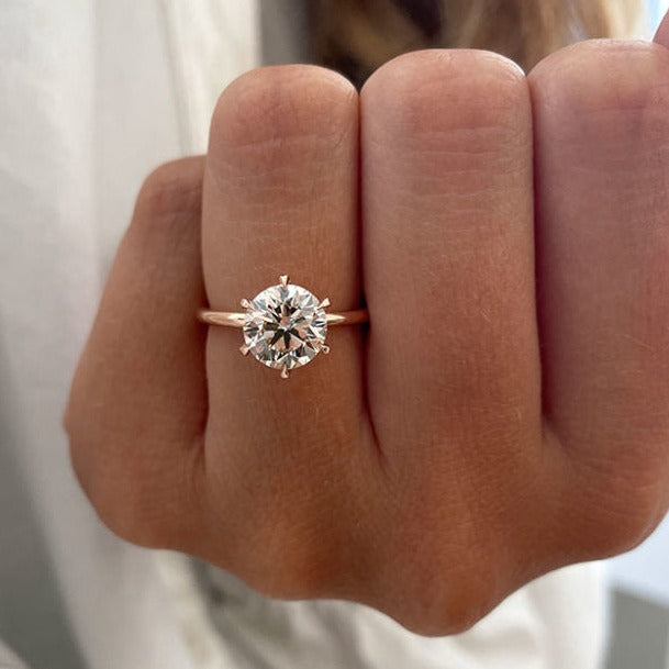 2.0ct Round Brilliant Cut Moissanite Solitaire Engagement Ring