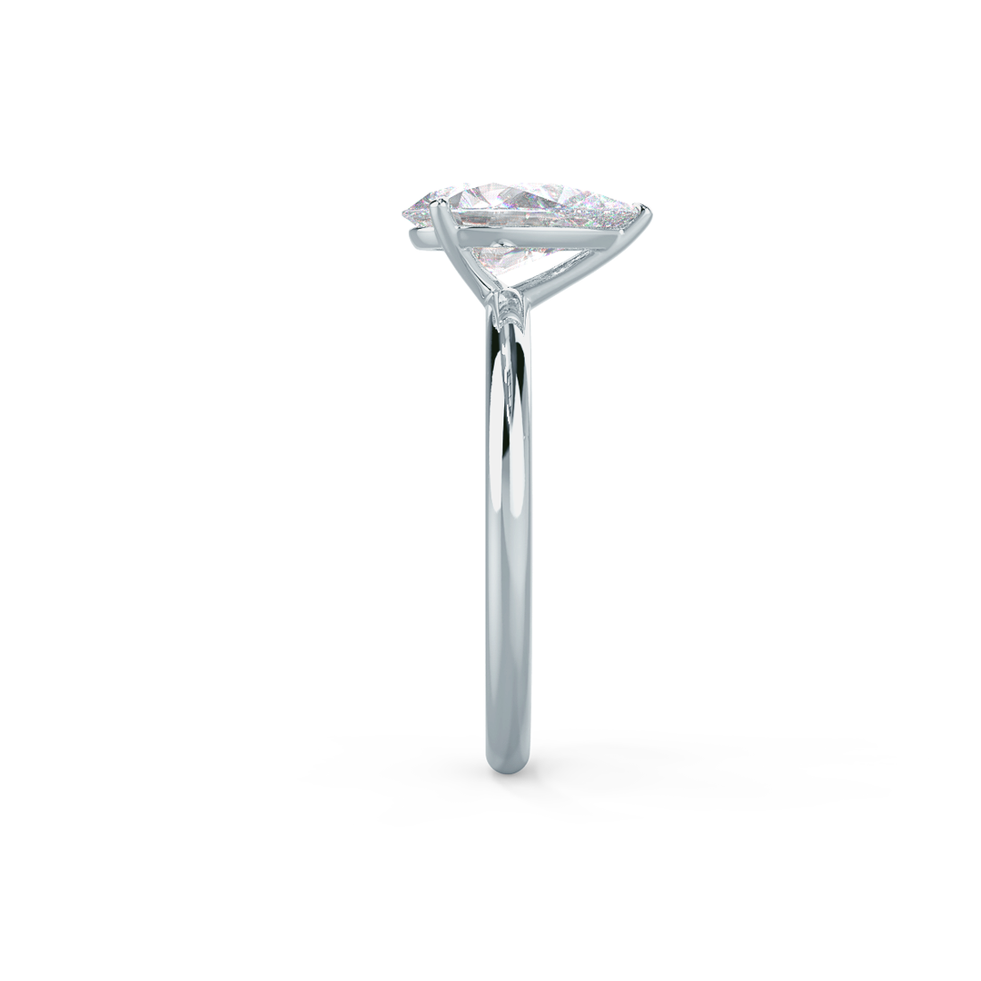 2.0ct Pear Cut Moissanite Diamond Petite Solitaire Engagement Ring