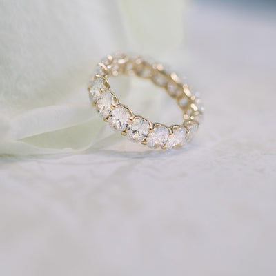 Oval Cut Moissanite Full Eternity Wedding Band