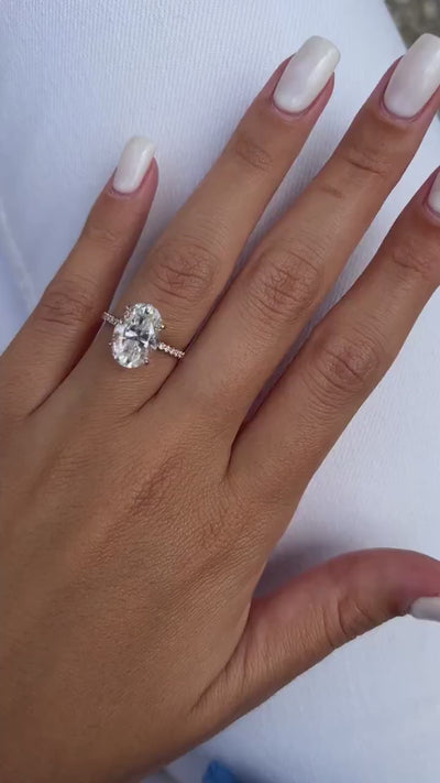 3.5CT Oval Diamond Moissanite Engagement Ring