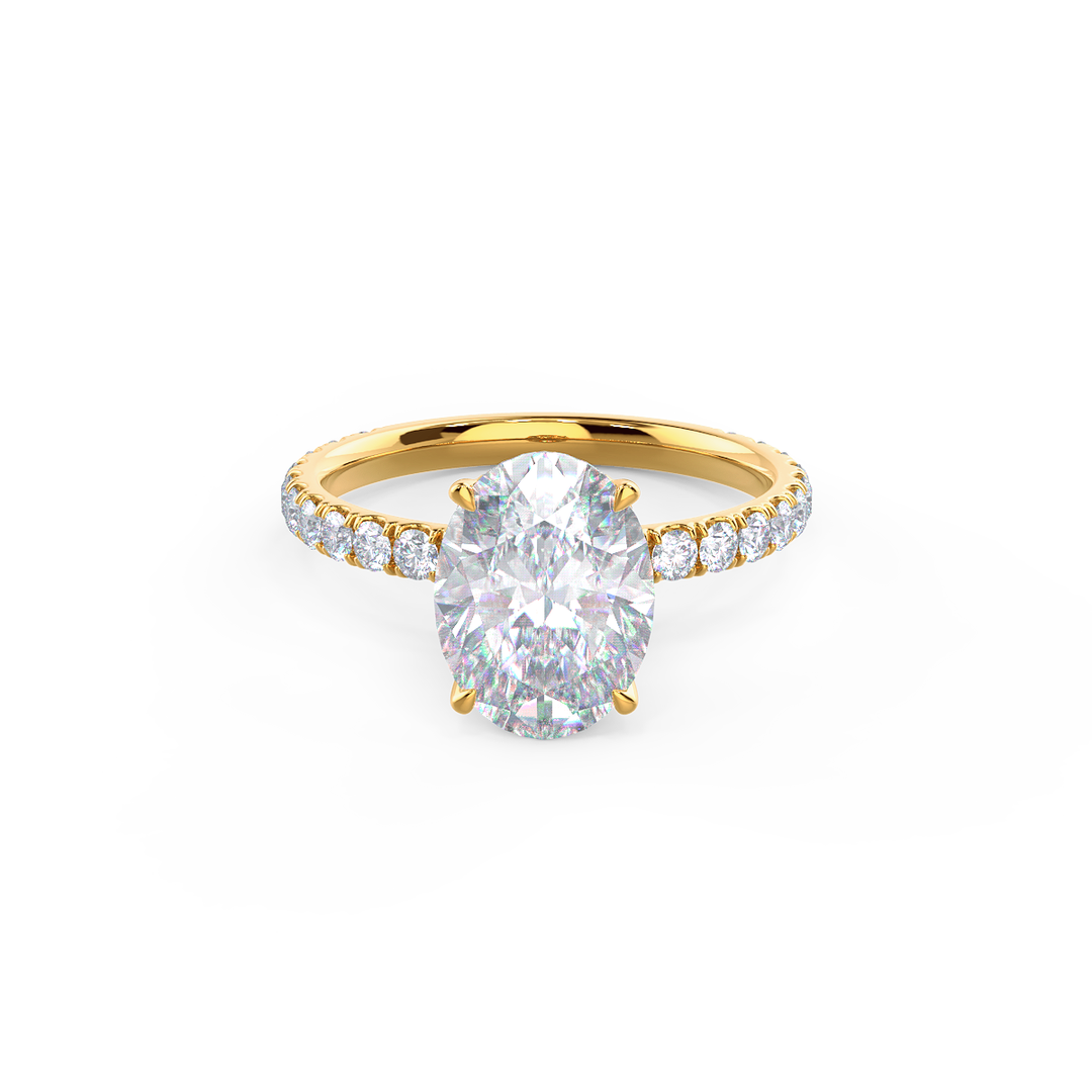 2.25CT Oval Cut Moissanite Pave Diamond Engagement Ring