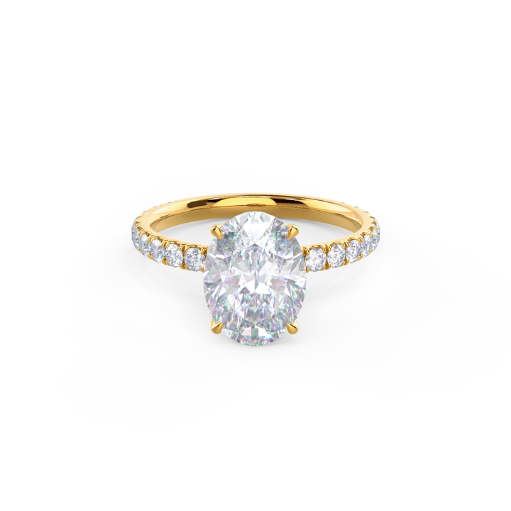 2.25CT Oval Cut Moissanite Pave Diamond Engagement Ring