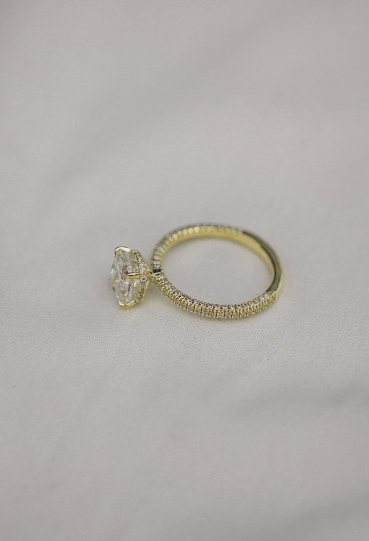 2.2 CT Cushion Cut Four Prong Moissanite Engagement Ring