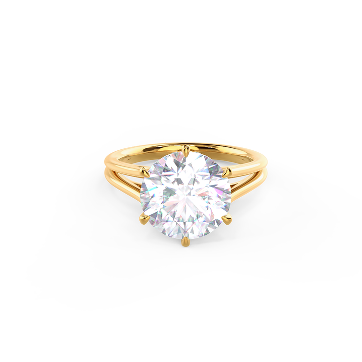 1.50ct Round Cut Moissanite Diamond Split Shank Solitaire Engagement Ring