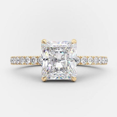 2.0CT Radiant Cut Diamond 14K Yellow Gold Engagement Ring