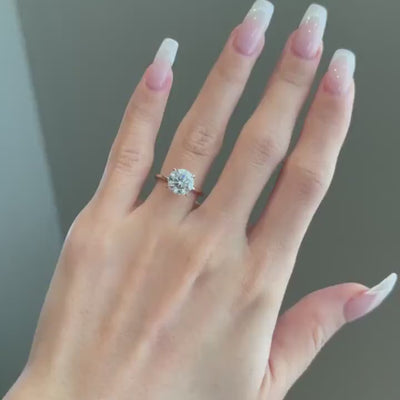 Round Diamond Solitaire Moissanite Engagement Ring