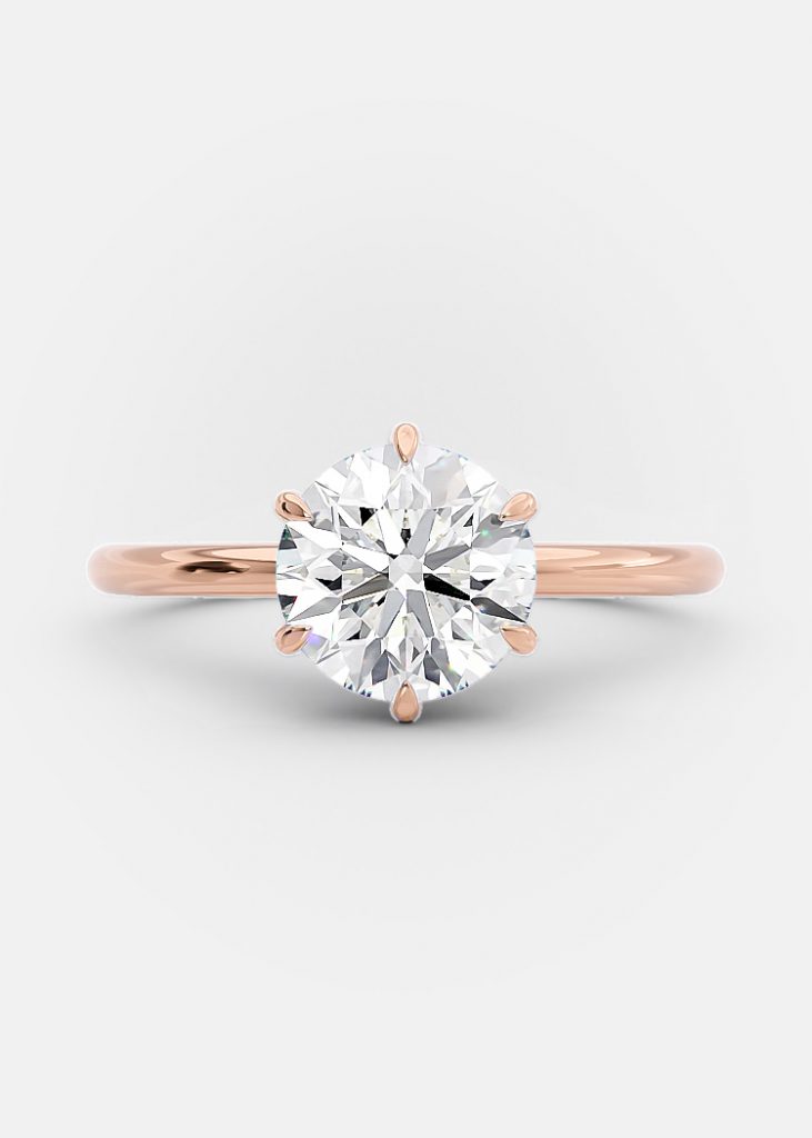 2.0ct Round Brilliant Cut Moissanite Solitaire Engagement Ring