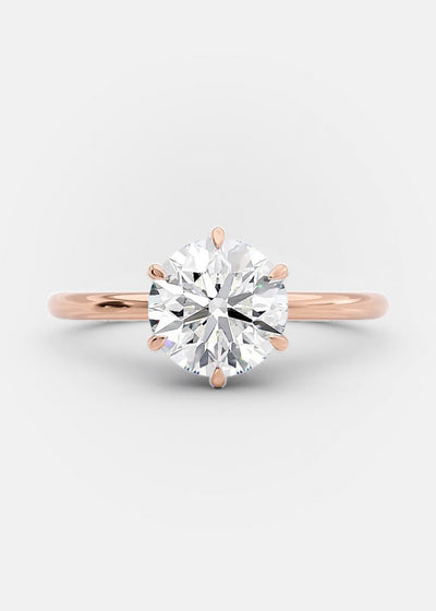 2.0ct Round Brilliant Cut Moissanite Solitaire Engagement Ring