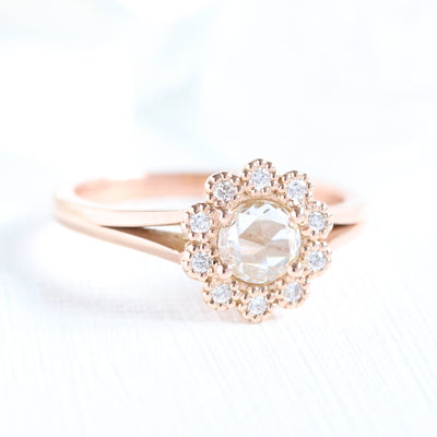 Round Cut Moissanite Ring With  Diamond Band