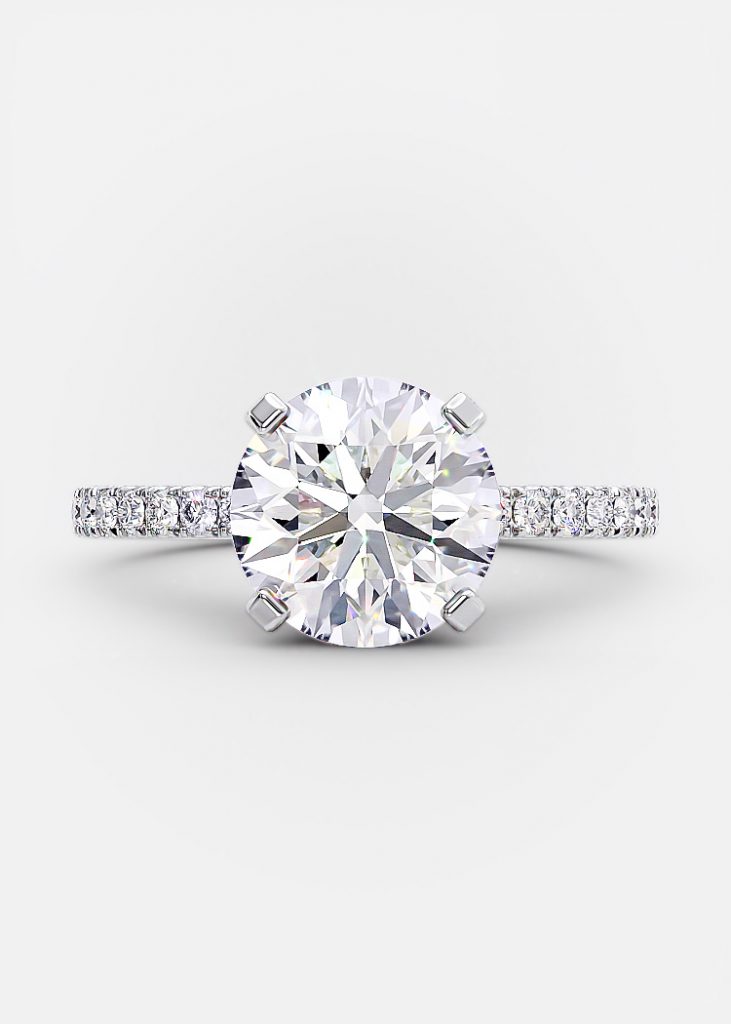2.50ct Round Brilliant Cut Moissanite Solitaire Diamond Engagement Ring
