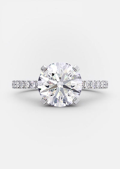 2.50ct Round Brilliant Cut Moissanite Solitaire Diamond Engagement Ring