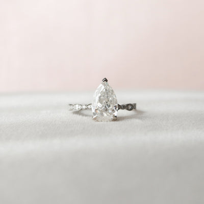 2.50 CT Art Deco  Pear Shape Moissanite Engagement Ring