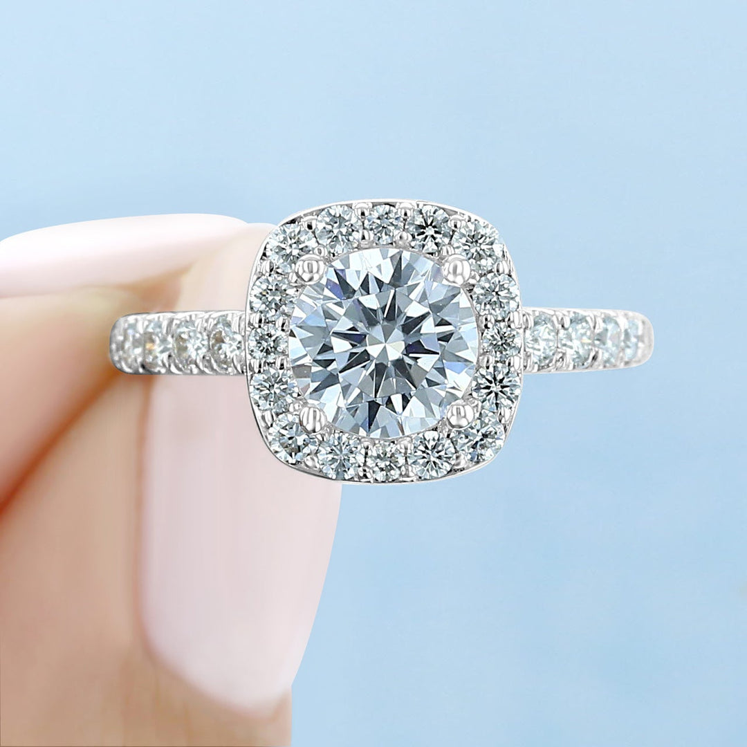 1.20CT Round Cut Unique Setting Moissanite Engagement Ring