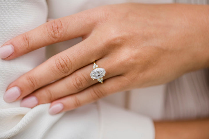 4 CT Oval cut Four Prong Moissanite Engagement Ring