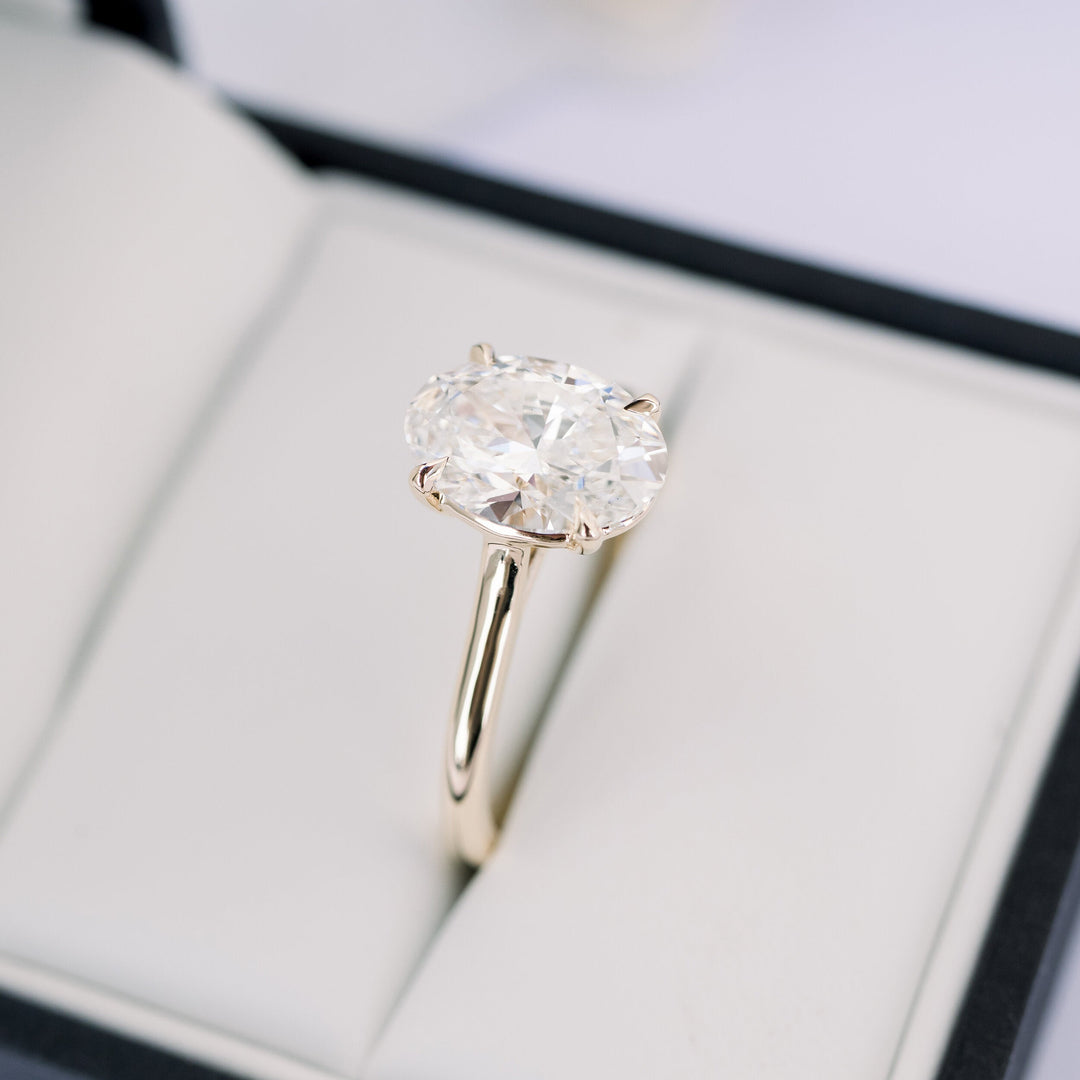 2.50ct Oval Cut Moissanite Diamond 14K Gold Engagement Ring
