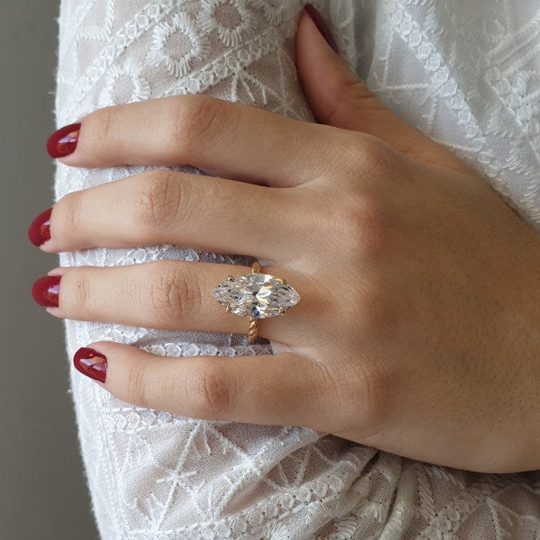 7.95CT Marquise Diamond Moissanite Engagement Ring