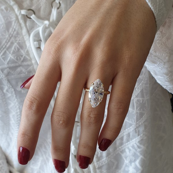 7.95CT Marquise Diamond Moissanite Engagement Ring