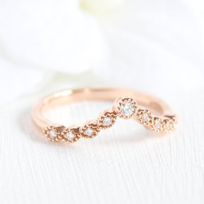 Oval cut moissanite with halo bridal band set 14k in rose gold