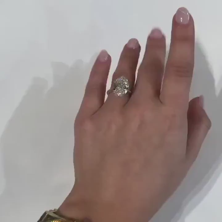 Oval Diamond Hidden Halo Moissanite Engagement Ring