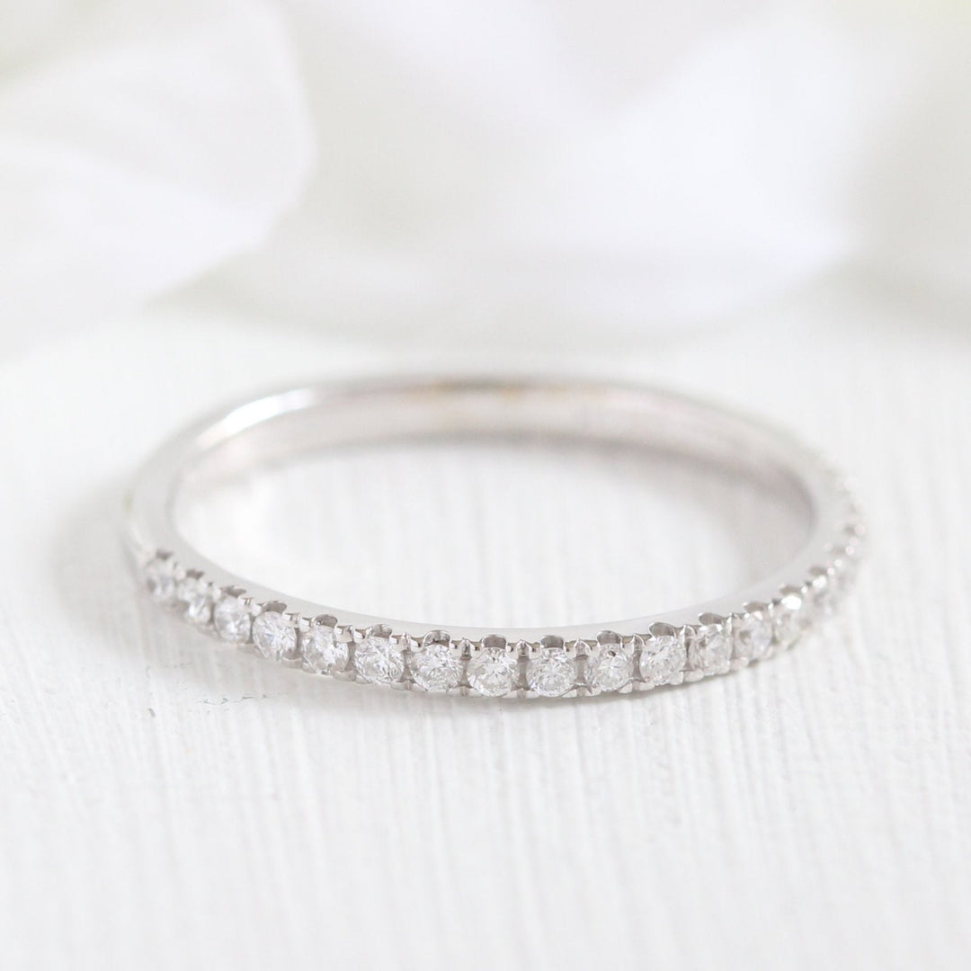 Cushion Cut Halo Pave Moissanite Ring With Diamond Band Ring