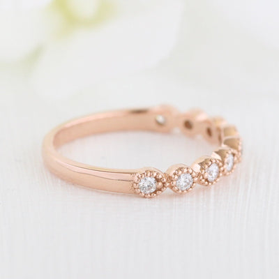 Round Cut Moissanite Ring With  Diamond Band