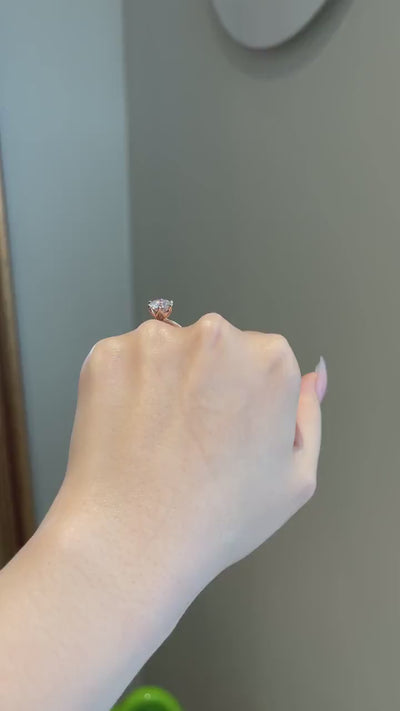 2.0ct Round Diamond Tulip Setting Moissanite Engagement Ring