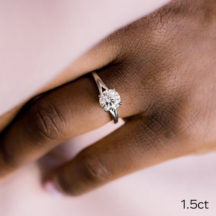 1.50ct Round Cut Moissanite Diamond Split Shank Solitaire Engagement Ring