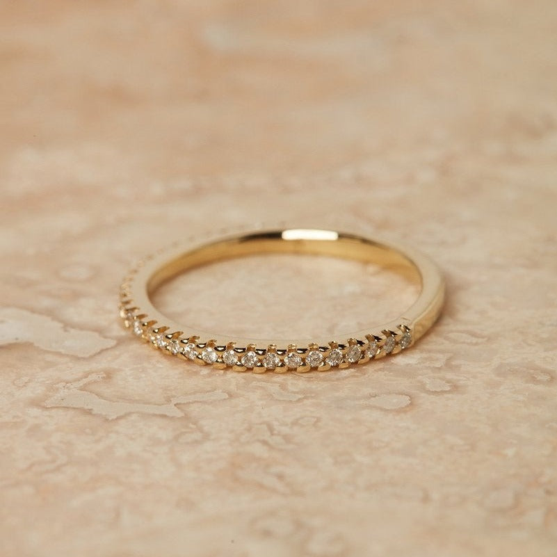 0.40CTW Round Brilliant Cut Moissanite Half Eternity Wedding Band