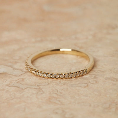 0.40CTW Round Brilliant Cut Moissanite Half Eternity Wedding Band