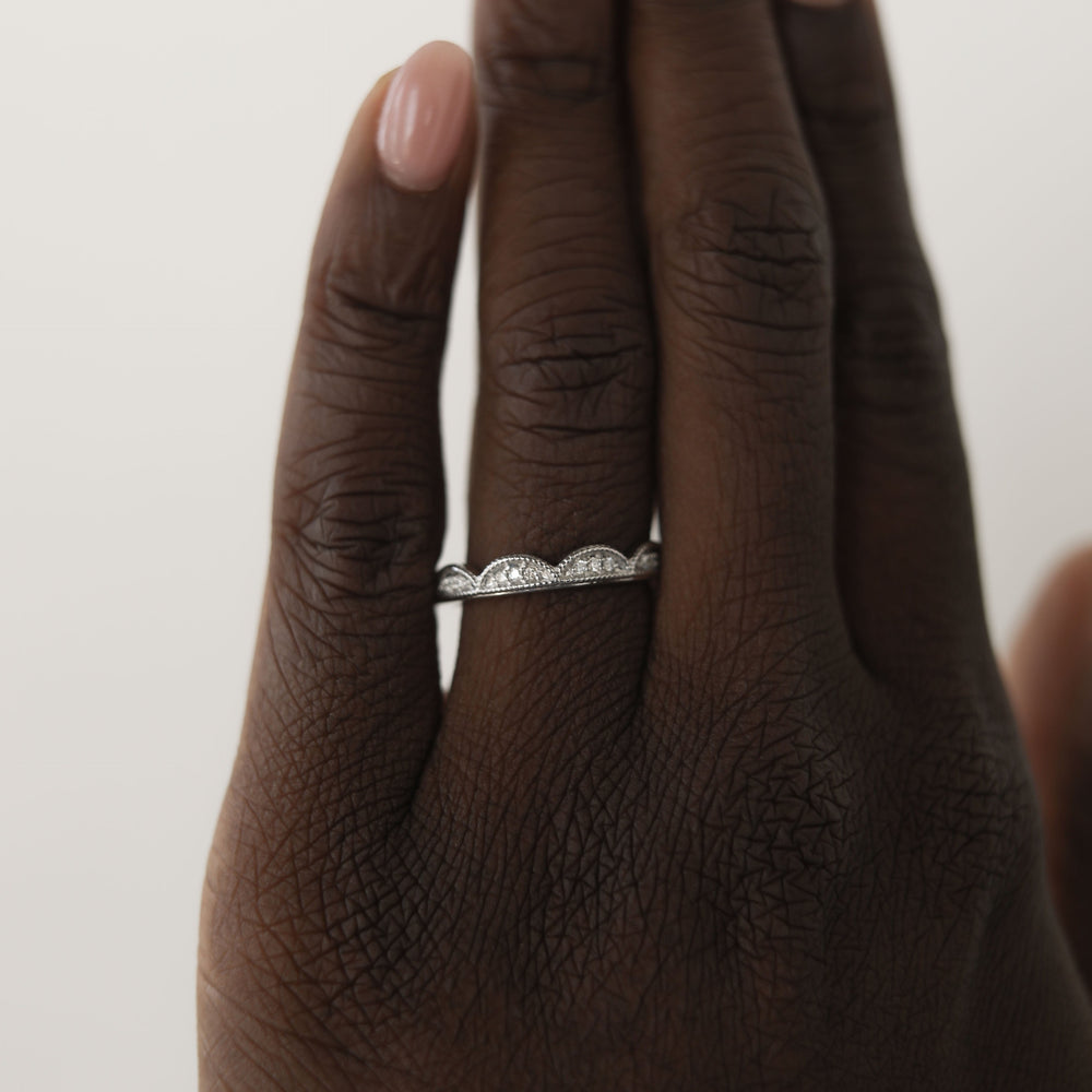 0.12ct Round Brilliant Cut Moissanite Unique Eternity Diamond Wedding Band