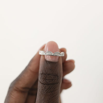 0.12ct Round Brilliant Cut Moissanite Unique Eternity Diamond Wedding Band