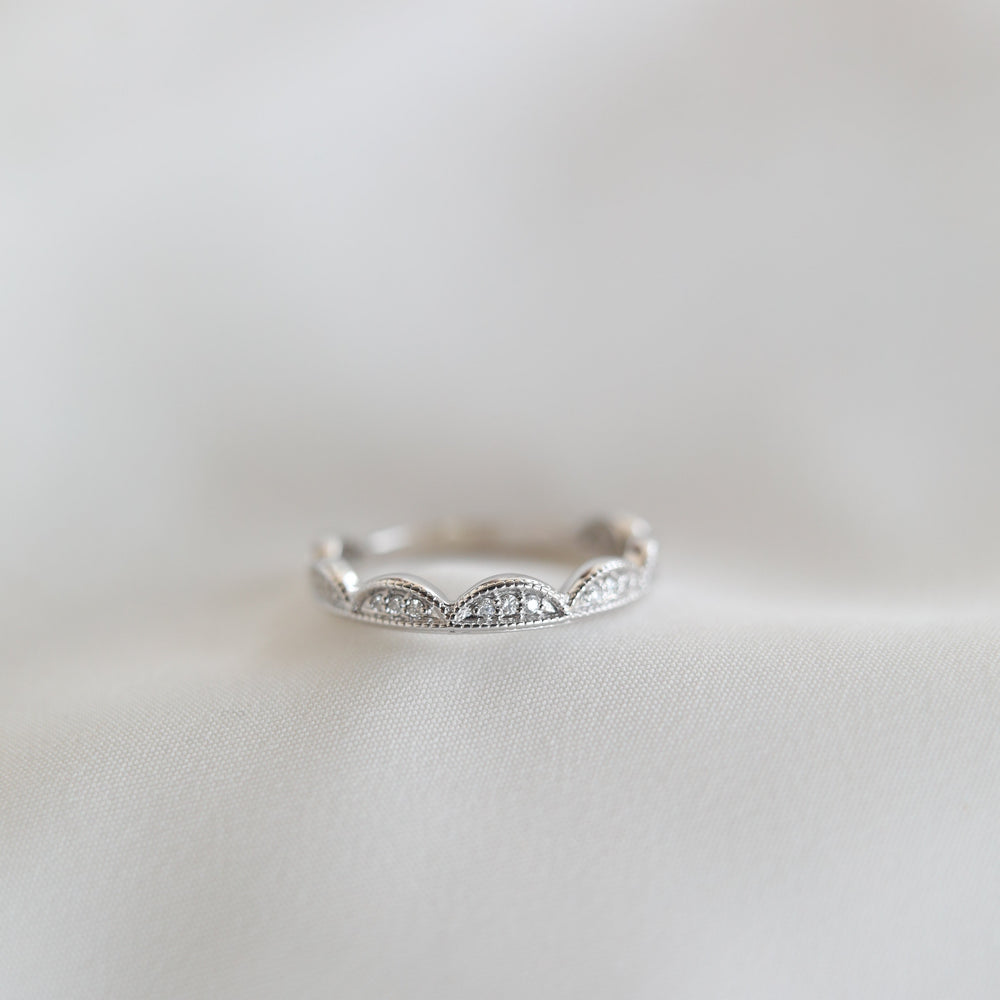 0.12ct Round Brilliant Cut Moissanite Unique Eternity Diamond Wedding Band