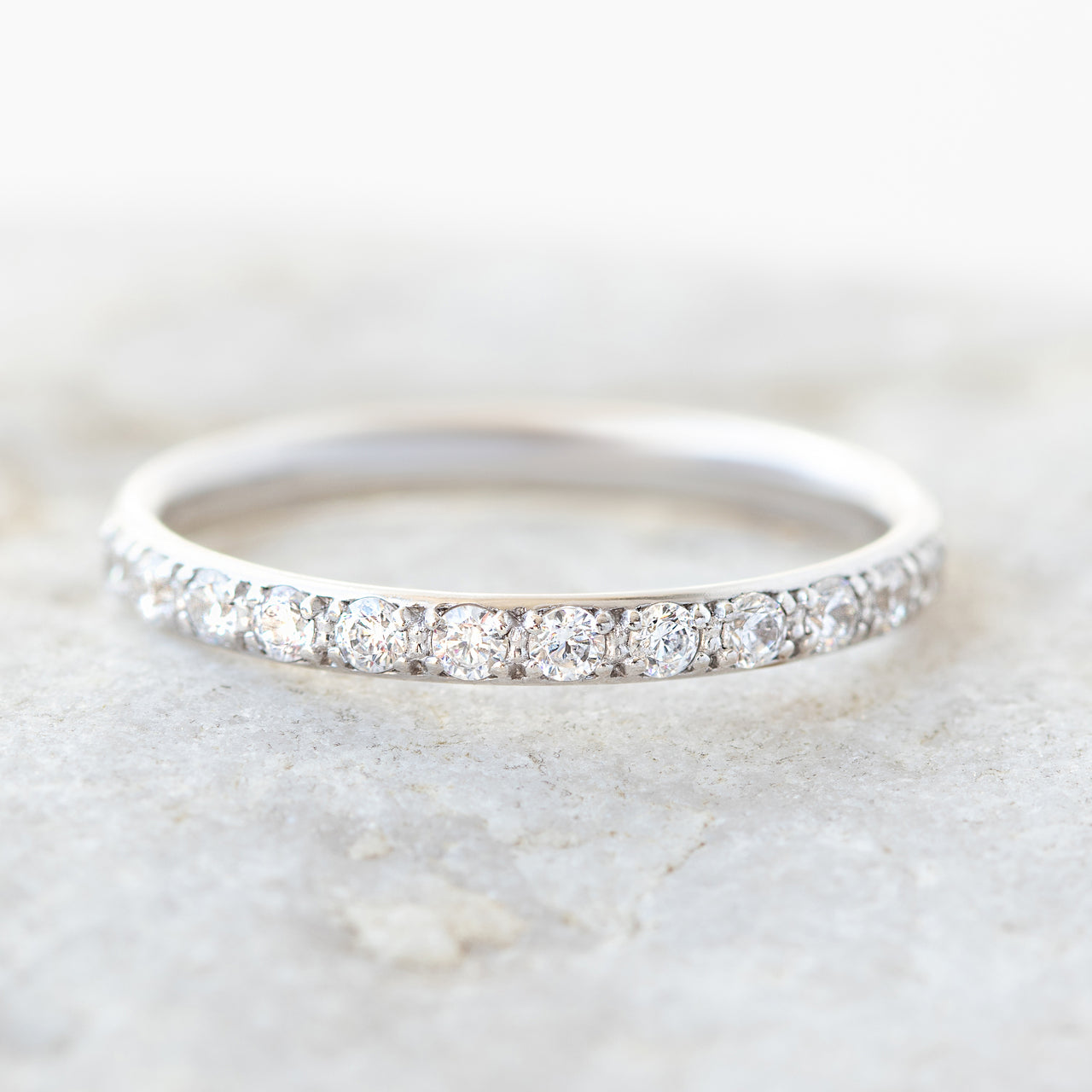 Round Brilliant  Cut Half Eternity Wedding Band