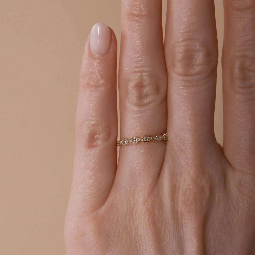 0.13ct Round Brilliant Cut Full Eternity Moissanite Diamond Wedding Band