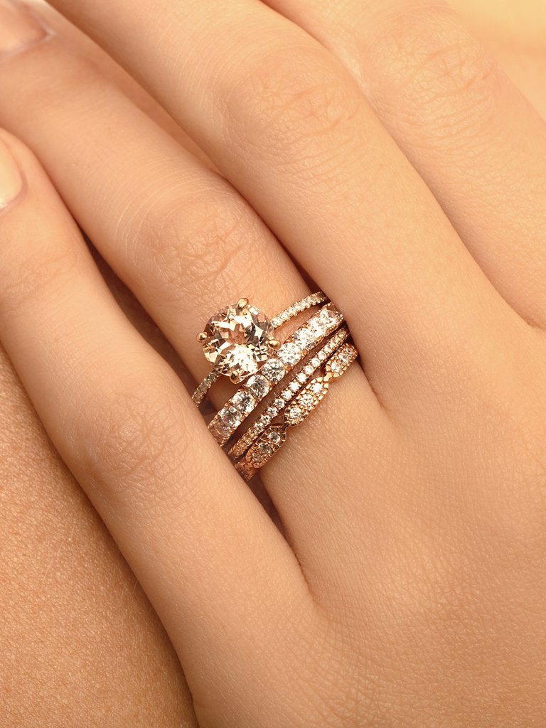 0.35CTW Round Brilliant Cut Half Eternity Perfect Moissanite Wedding Band