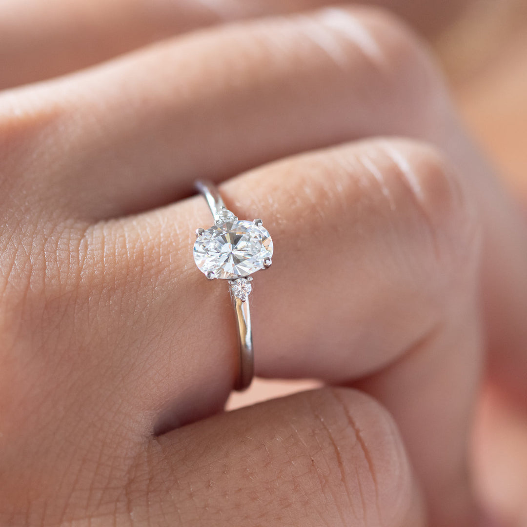 1.33CT Oval Cut Diamond Moissanite Engagement Ring