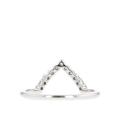 0.20ct Round Cut Moissanite Diamond Chevron Wedding Band