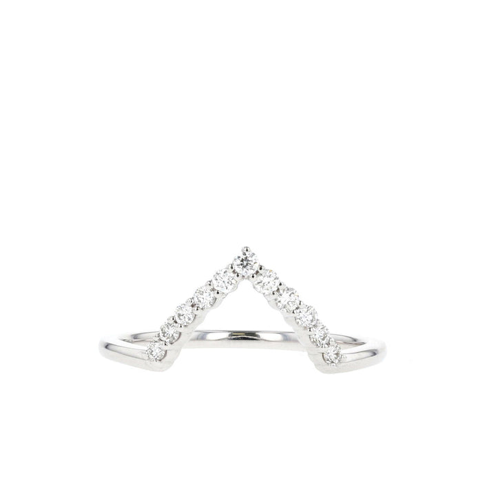 0.20ct Round Cut Moissanite Diamond Chevron Wedding Band