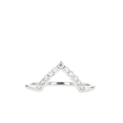 0.20ct Round Cut Moissanite Diamond Chevron Wedding Band